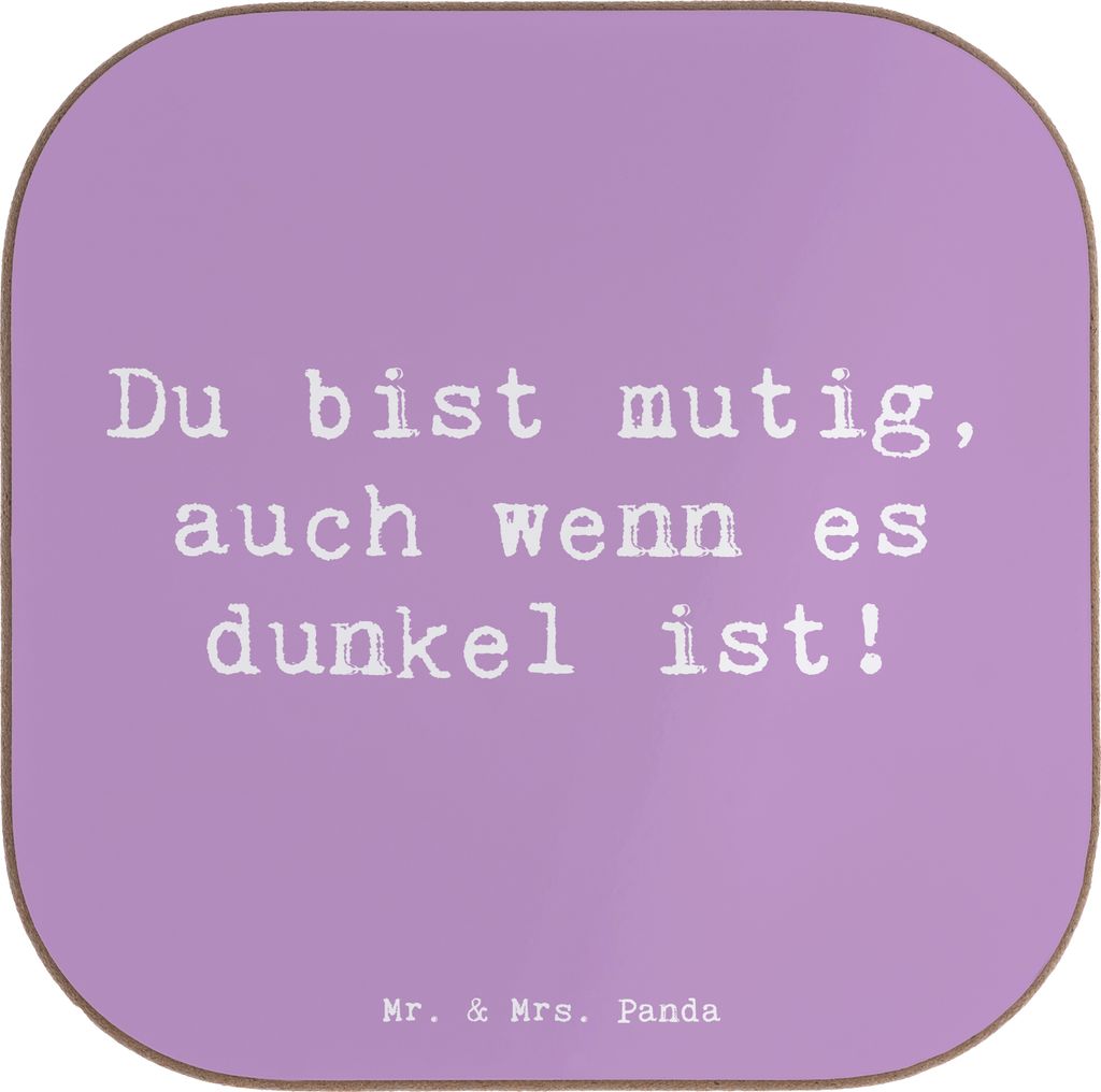 Mr. & Mrs. Panda Untersetzer für Gläser Spruch Angst vor Dunkelheit überwinden - Lavendeltraum - Geschenk, positive Energie, Zuversicht, Vertrau...