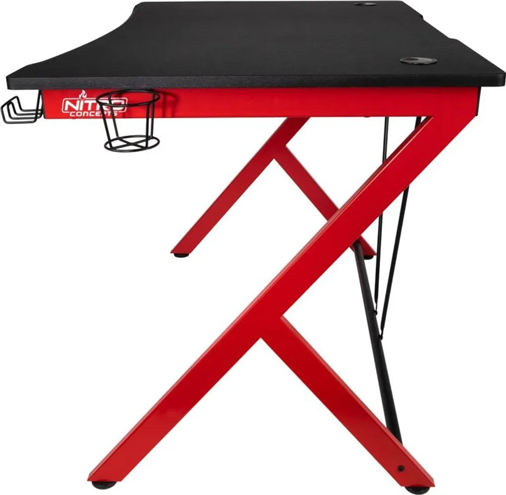 Nitro Concepts D12 Bureau de Jeu Noir et Rouge Idéal pour Setup Streaming - 3