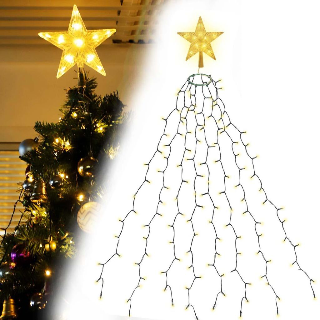 SALCAR 2m 280 luci LED per albero di Natale con 8 ghirlande Immagine del prodotto 