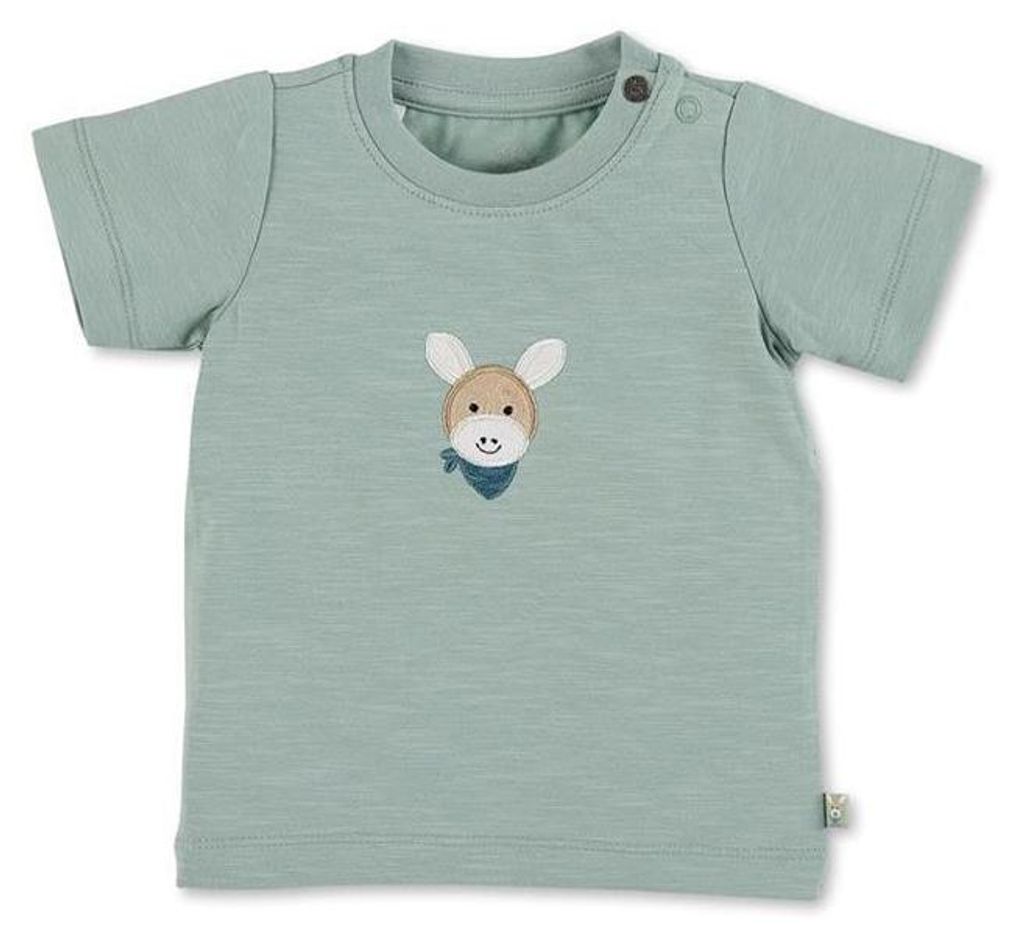 Sterntaler Baby-Shirt Kurzarm Esel Emmi steingrün 62