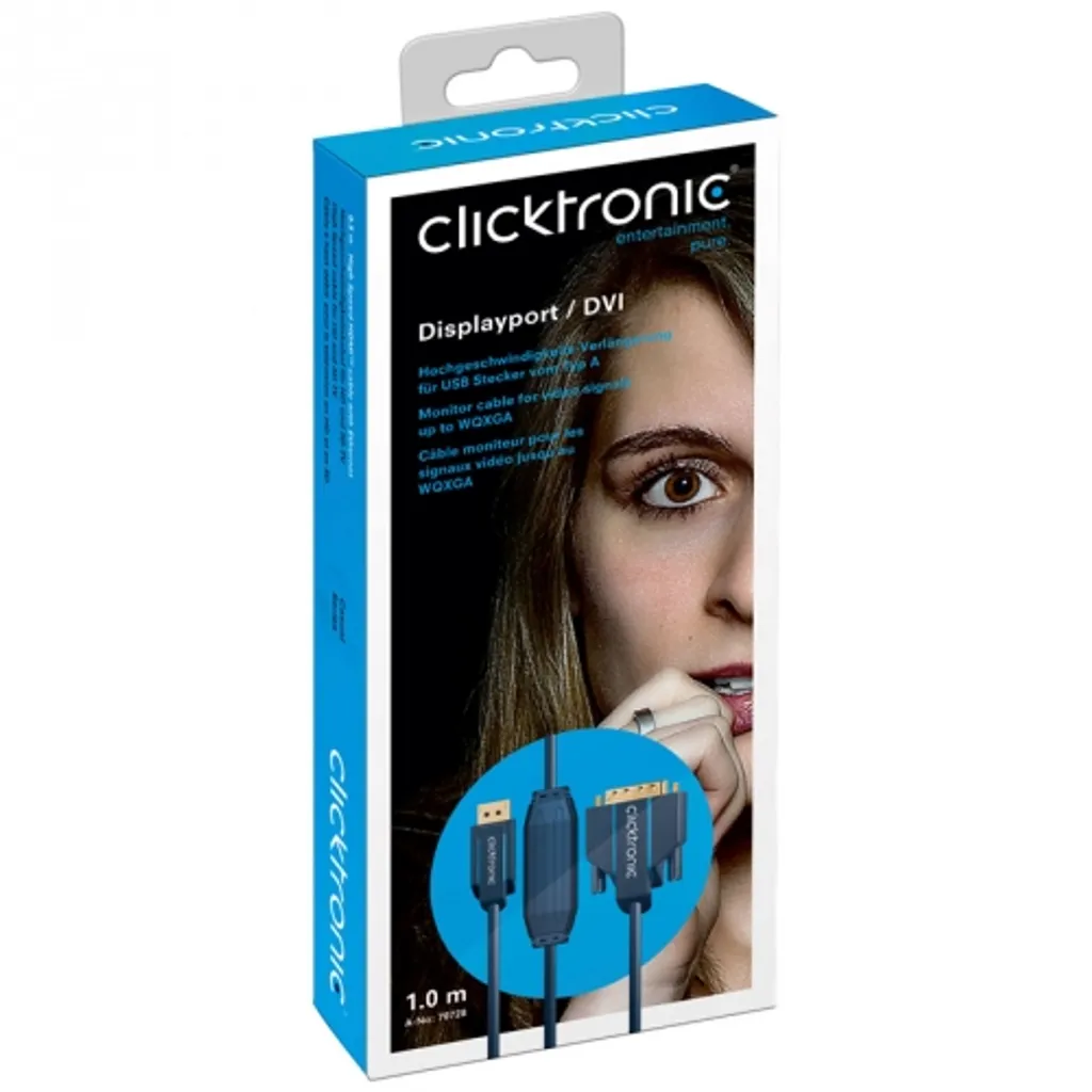 Câble pour brancher PC DisplayPort sur écran DVI Clicktronic actif 2m - 6