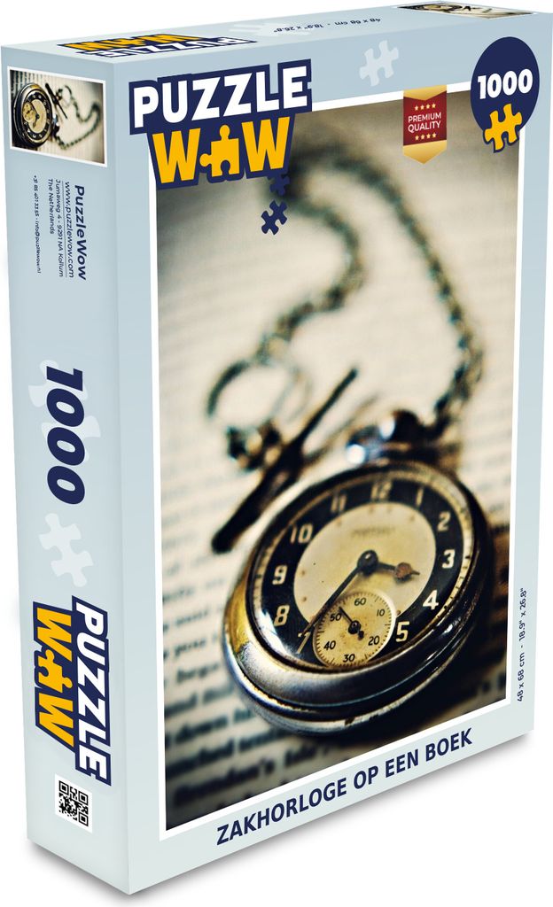 MuchoWow Puzzle 1000 Teile Taschenuhr auf einem Buch - Spielzeug - Alt und Jung - Spiele - Puzzeln