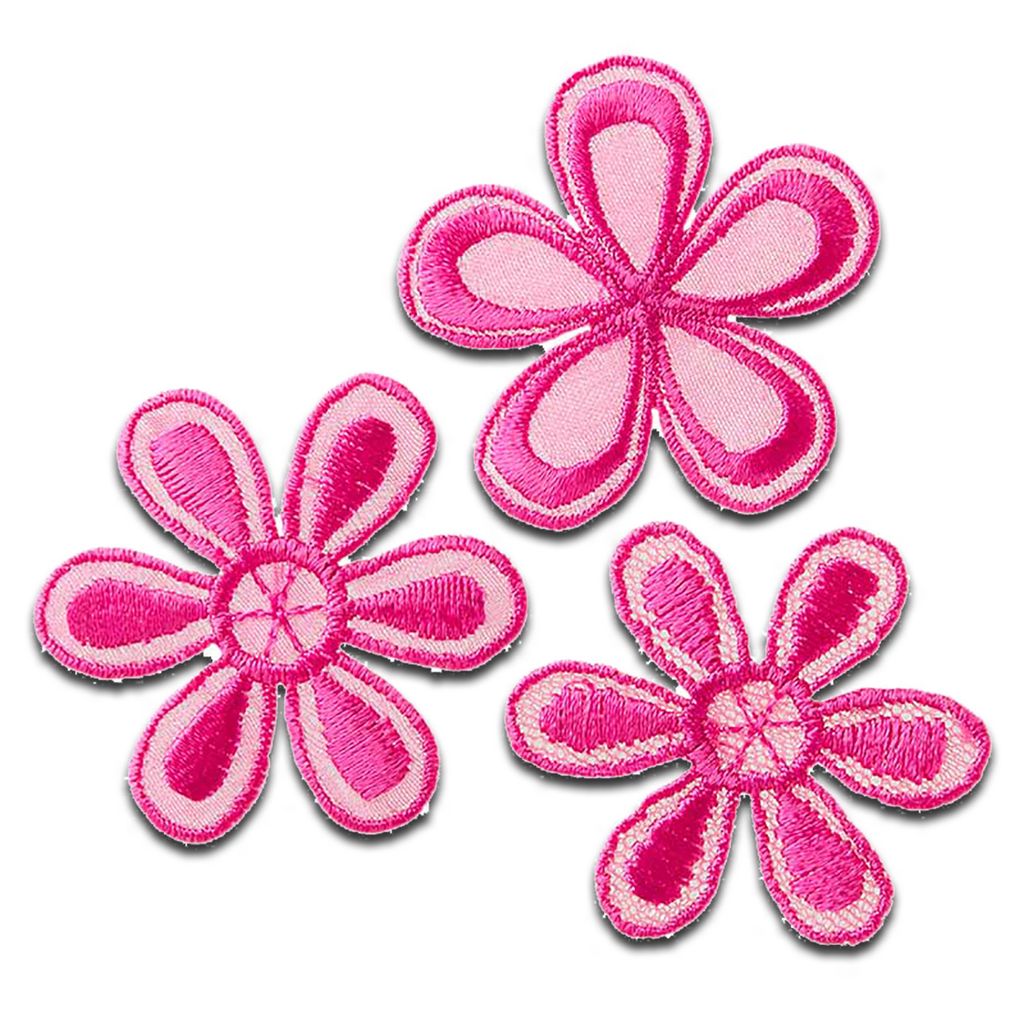 Aufnäher / Bügelbild Patches Aufbügeln Rose Blüte Blume rosa 3,5x4,8cm 