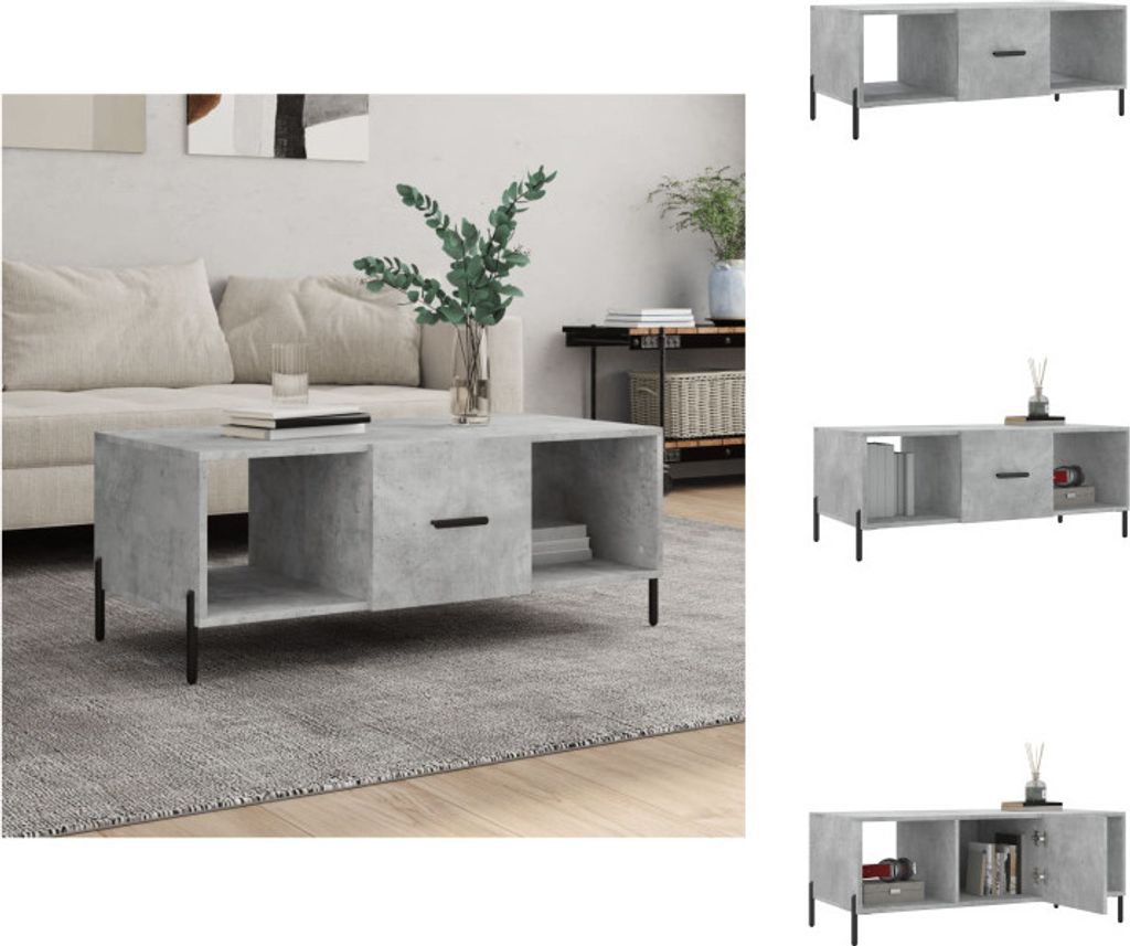 vidaXL Couchtisch Betongrau 102x50x40 cm Holzwerkstoff - Couchtische