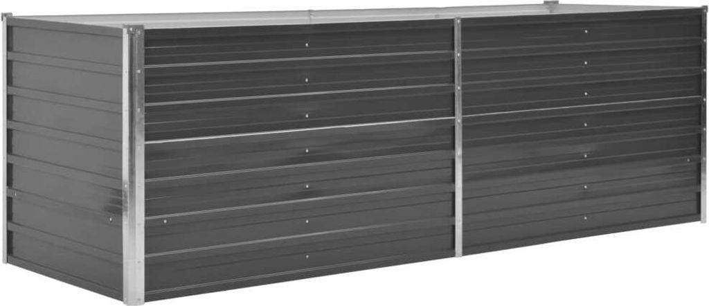 vidaXL Garten-Hochbeet Verzinkter Stahl 240x80x77 cm Grau Produktbild 
