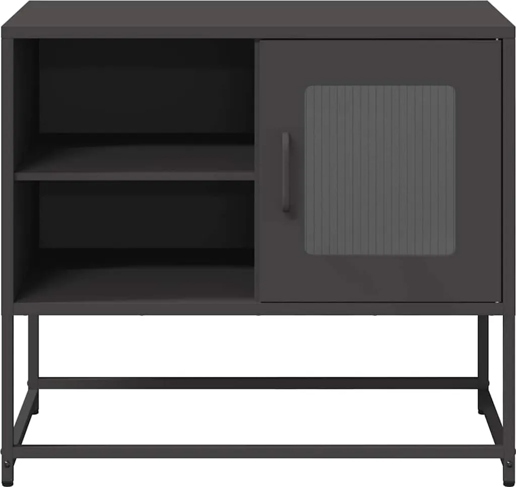 Mobiletto TV vidaXL in Acciaio Nero 68x39 cm - Pratico e Solido - 5