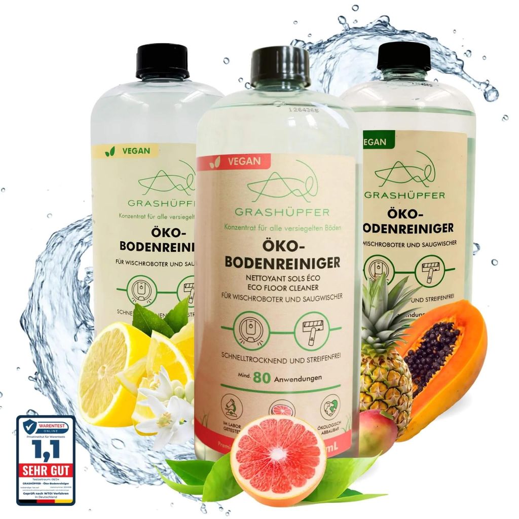 Duft - Trio - GRASHÜPFER Öko Bodenreiniger für Wischroboter
