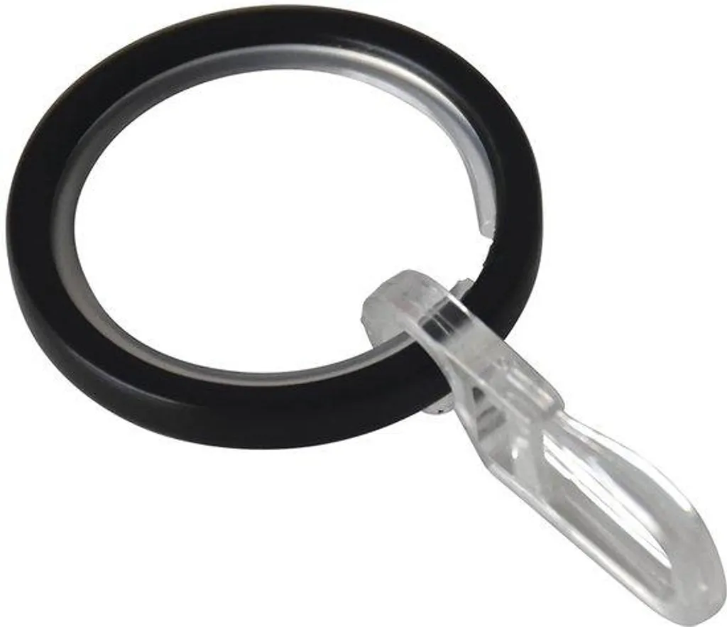 Anneaux de rideaux ronds en métal noir mat 20 mm accessoires décoration