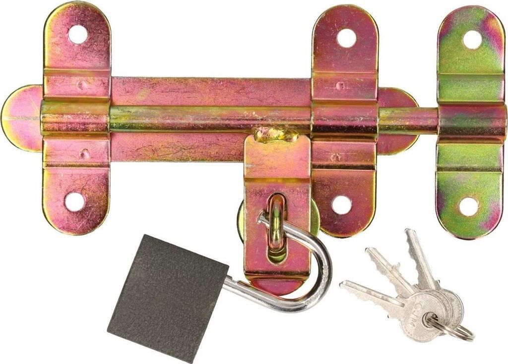 KOTARBAU Bolzenriegel Riegel 150 mm Beidseitig Mit VorhängeschlossSchlossriegel Torriegel Schubriegel Türriegel Torschieber Türschlossriegel V...