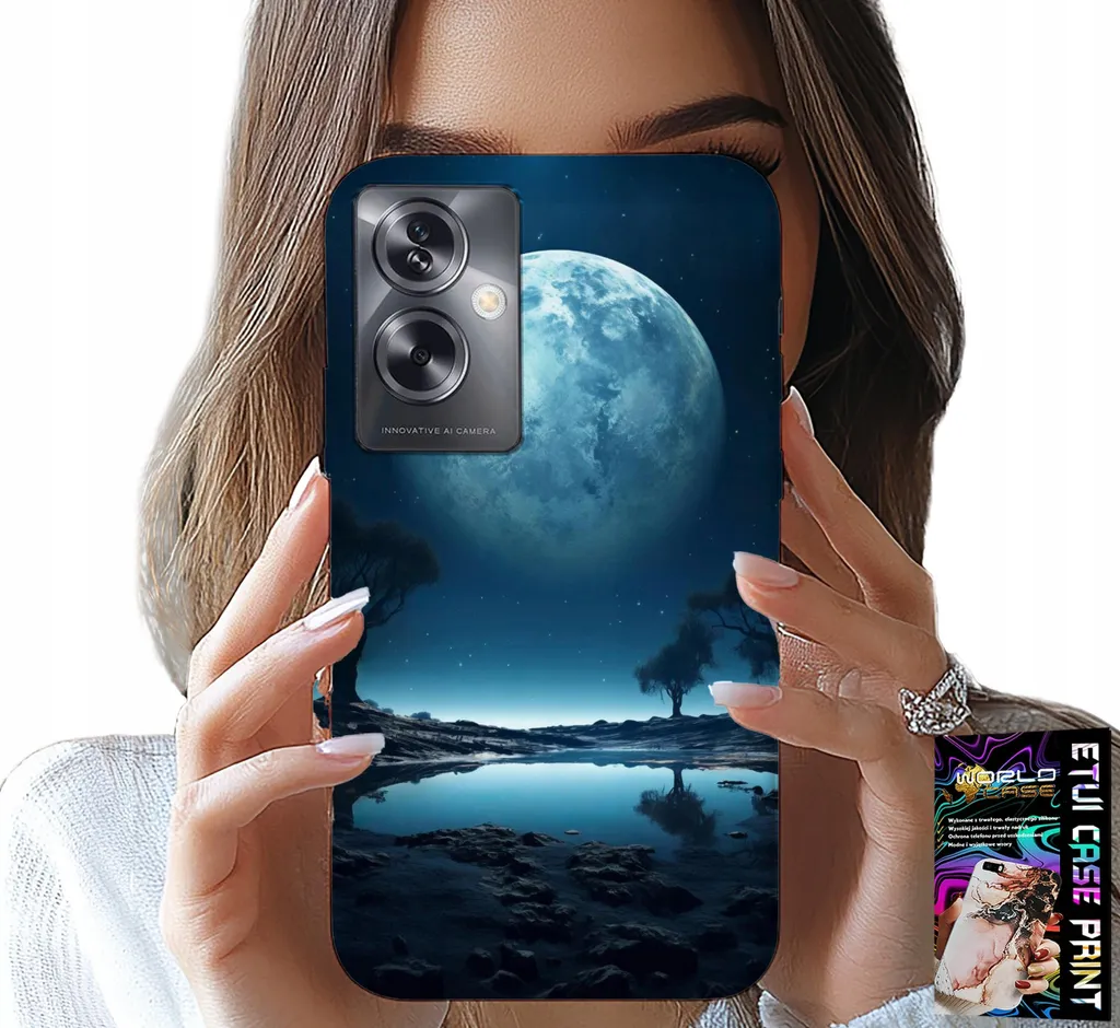 Custodia per Oppo A79 5G - Custodia Luna Piena + Lamina