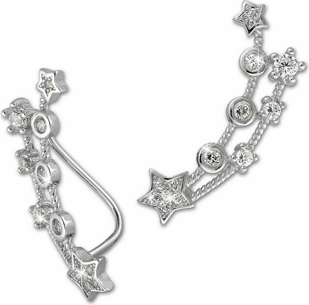 SilberDream weiß Ear Cuff Sternenschweif Zirkonia 925 Silber Ohrklemmen GSO418W