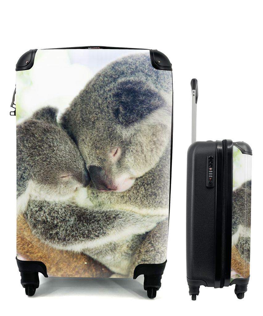 MuchoWow Koffer Handgepäck Trolley Rollkoffer Kleine Reisekoffer mit 4 Rollen - Koalas - Plüschtier - Tiere - Kinder - Jungen - Mädchen - Cabi...