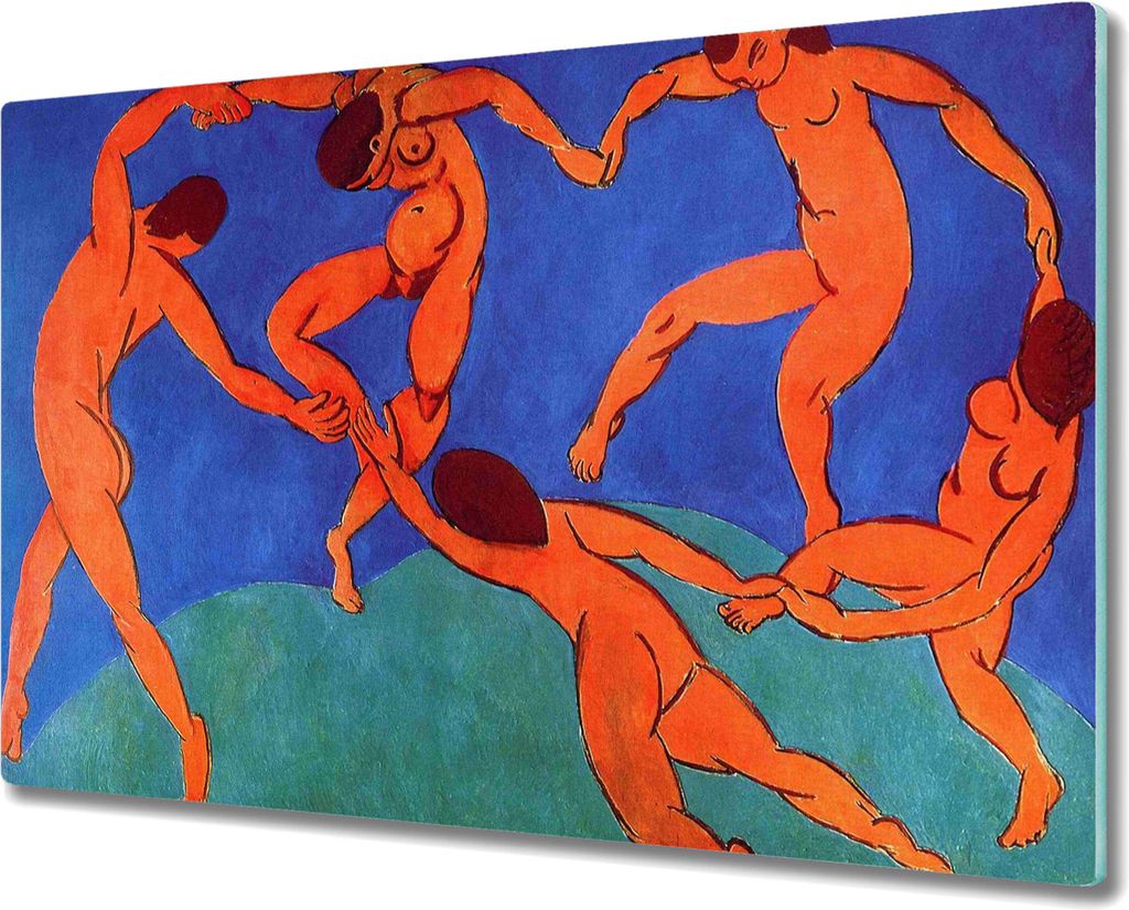 Coloray Schneidebrett Herdabdeckplatte 80x52 cm Kochplattenabdeckung Küchenbrett Hackbrett - Tanz von Henri Matisse