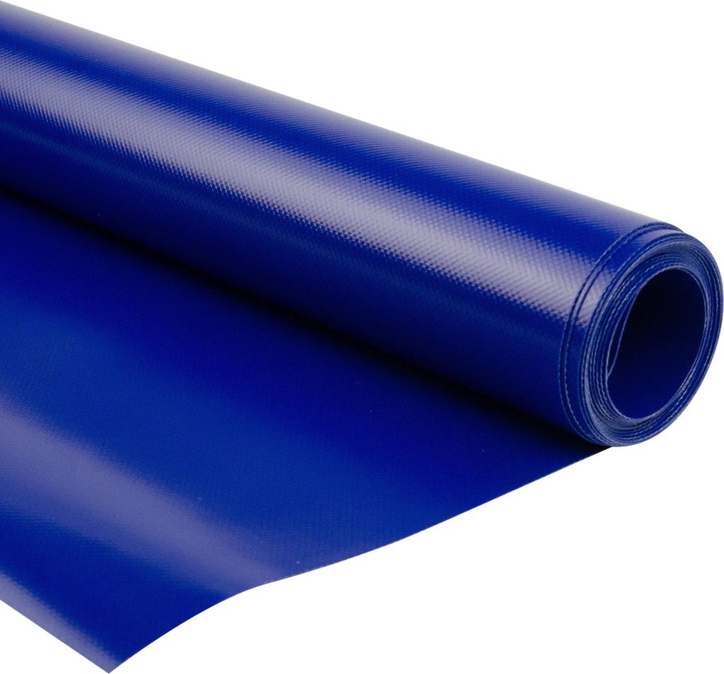 300 cm PVC Plane 680 g/m2 blau – Meterware, schwer entflammbar