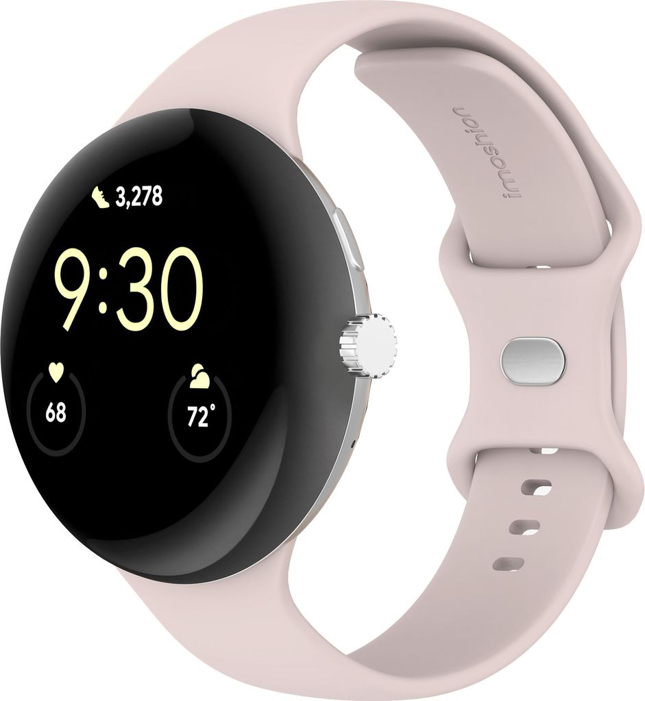 imoshion Silikon-Armband+ für Google Pixel Watch 3 / 4 (45 mm) - Größe S - Rosa