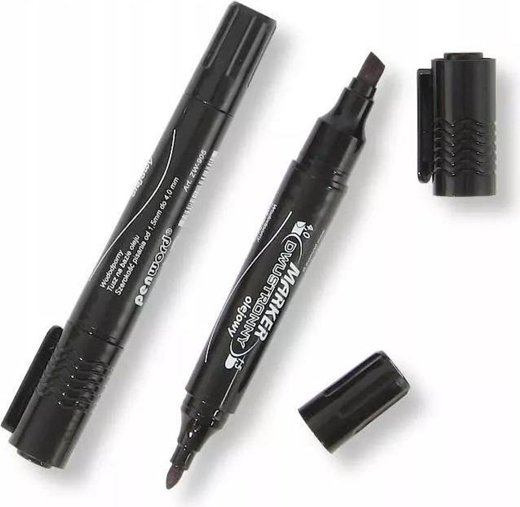 Doppelseitiger Ölstift, schwarz (12 Stück) – Penword