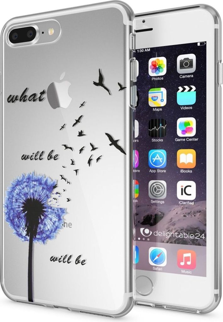 iPhone 8 Plus / 7 Plus Hülle Handyhülle von NALIA, Silikon Case Cover Bumper Dandelion Blau