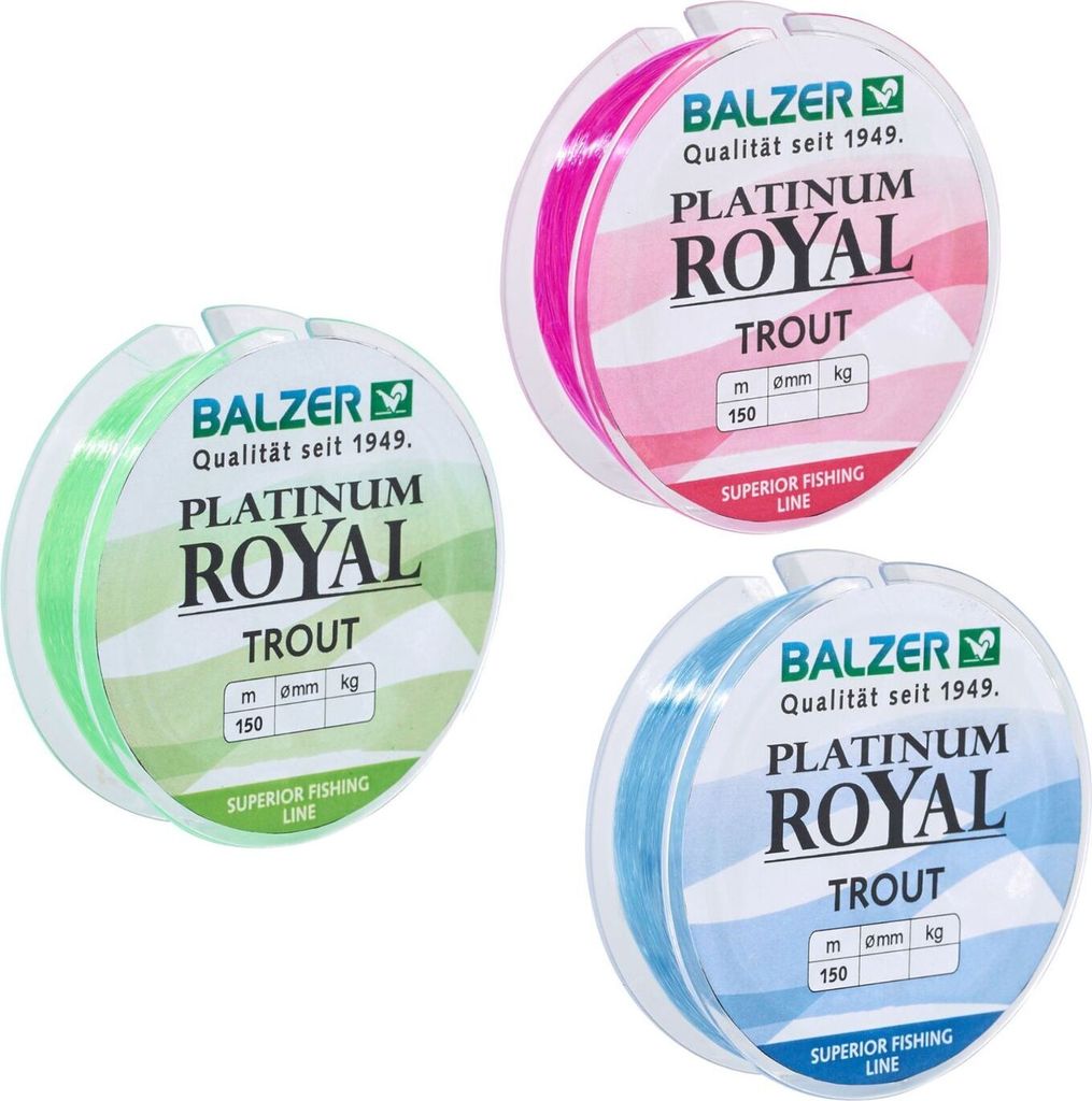 Balzer Platinum Royal Trout Schnur - 150m monofile Angelschnur, Durchmesser/Tragkraft:0.25mm / 7.0kg, Farbe:Chartreuse