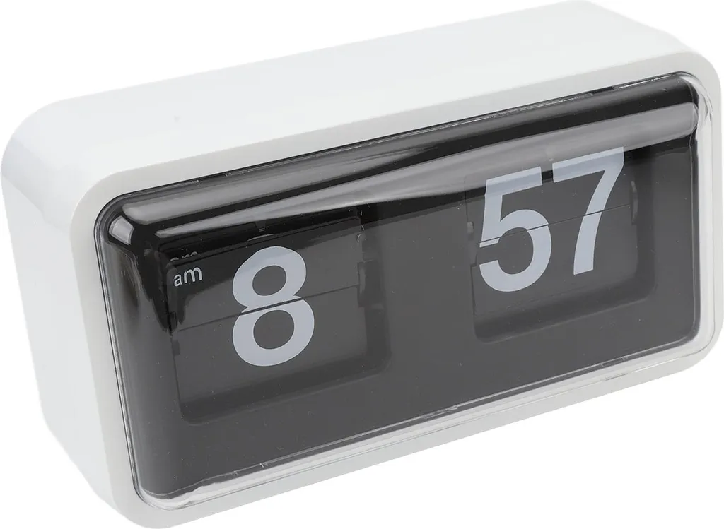 Horloge à poser multifonctionnelle blanche avec écran de protection clair