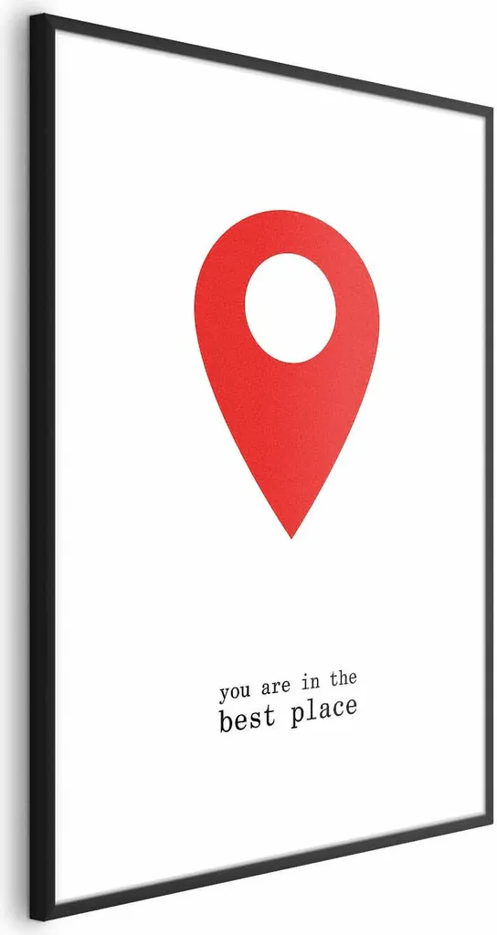 Poster The best place 60x90 cm con cornice nera con margine