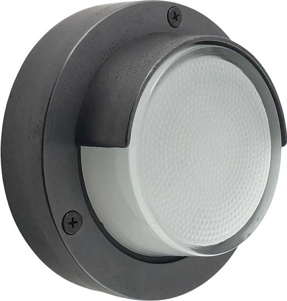 Außenwandleuchte Messing Glas D: 14 cm rund IP64 Schwarz antik Weiß G9 Maritim Kellerlampe