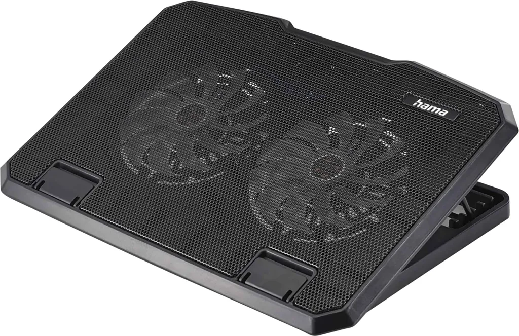 Support ventilé pour PC portable Hama noir avec hub USB intégré
