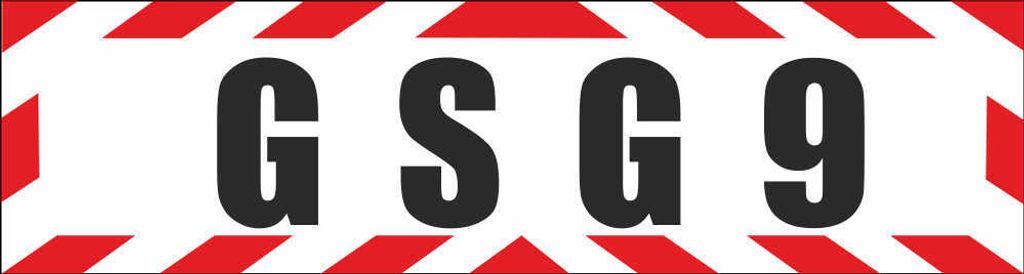 INDIGOS UG - Magnetschild "GSG9 Grenzschutzgruppe 9" mit Rahmen 45 x 12 cm reflektierend - Magnetfolie für Auto / LKW / Truck / Baustelle / Firma