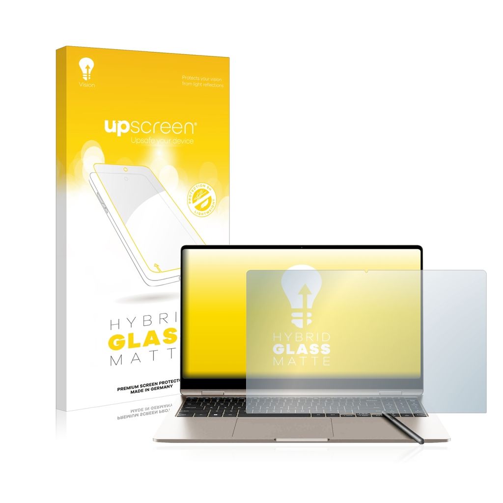 upscreen Entspiegelungs Schutzglas für Samsung Galaxy Book3 360 15.6" Schutzfolie Panzer Folie Glas Display Schutz matt