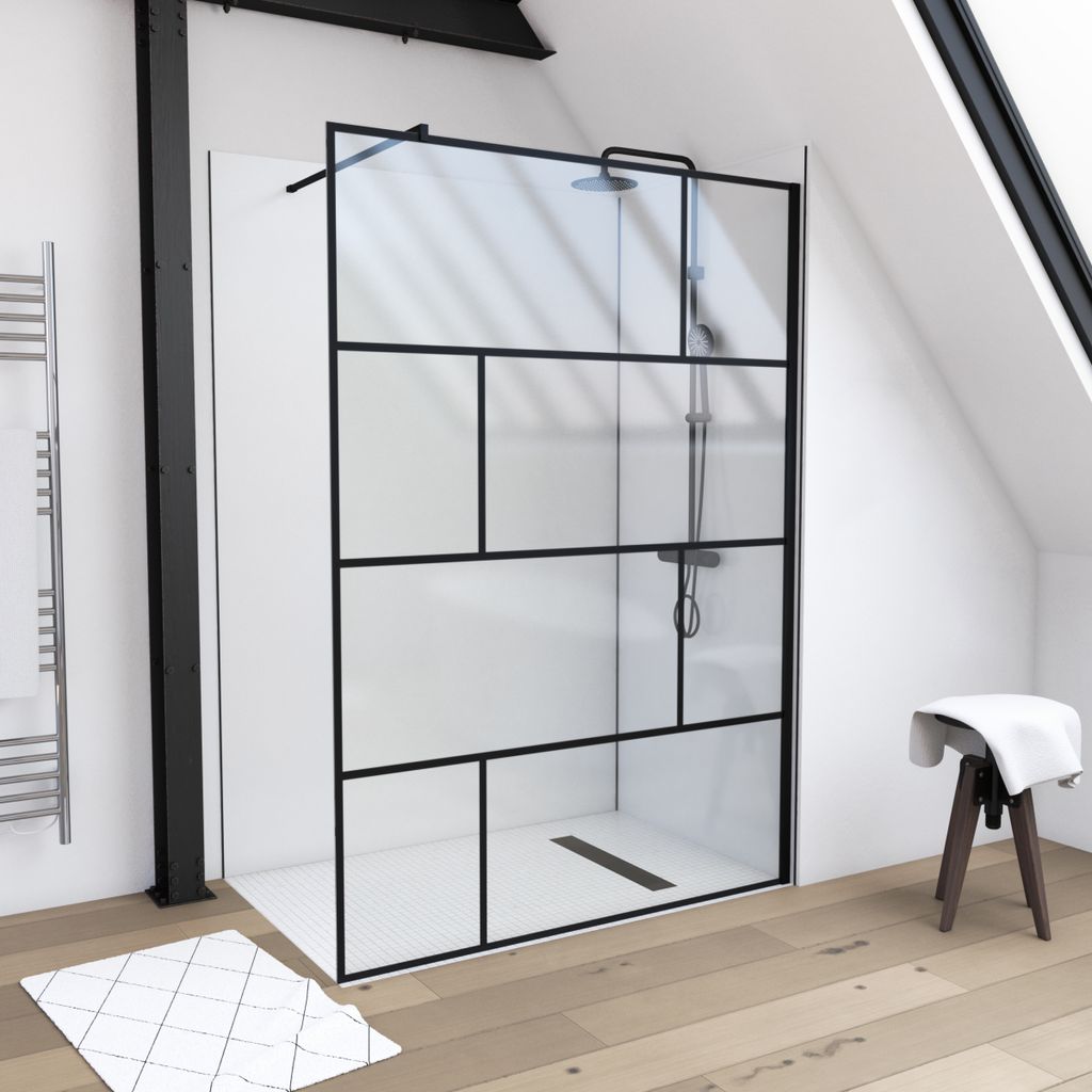 Duschwand MARWELL in modernem Design 140 x 195 cm inkl. Produktbild 