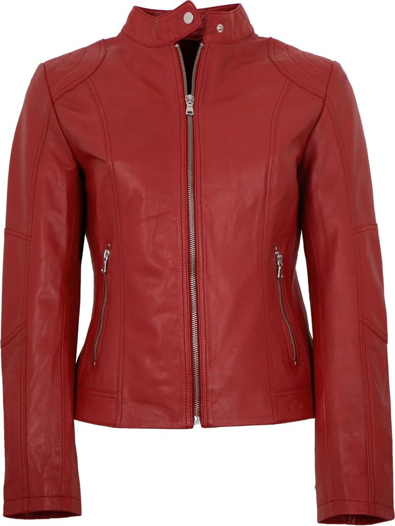 MADDOX - Damen Lederjacke Lammnappa rot : 38