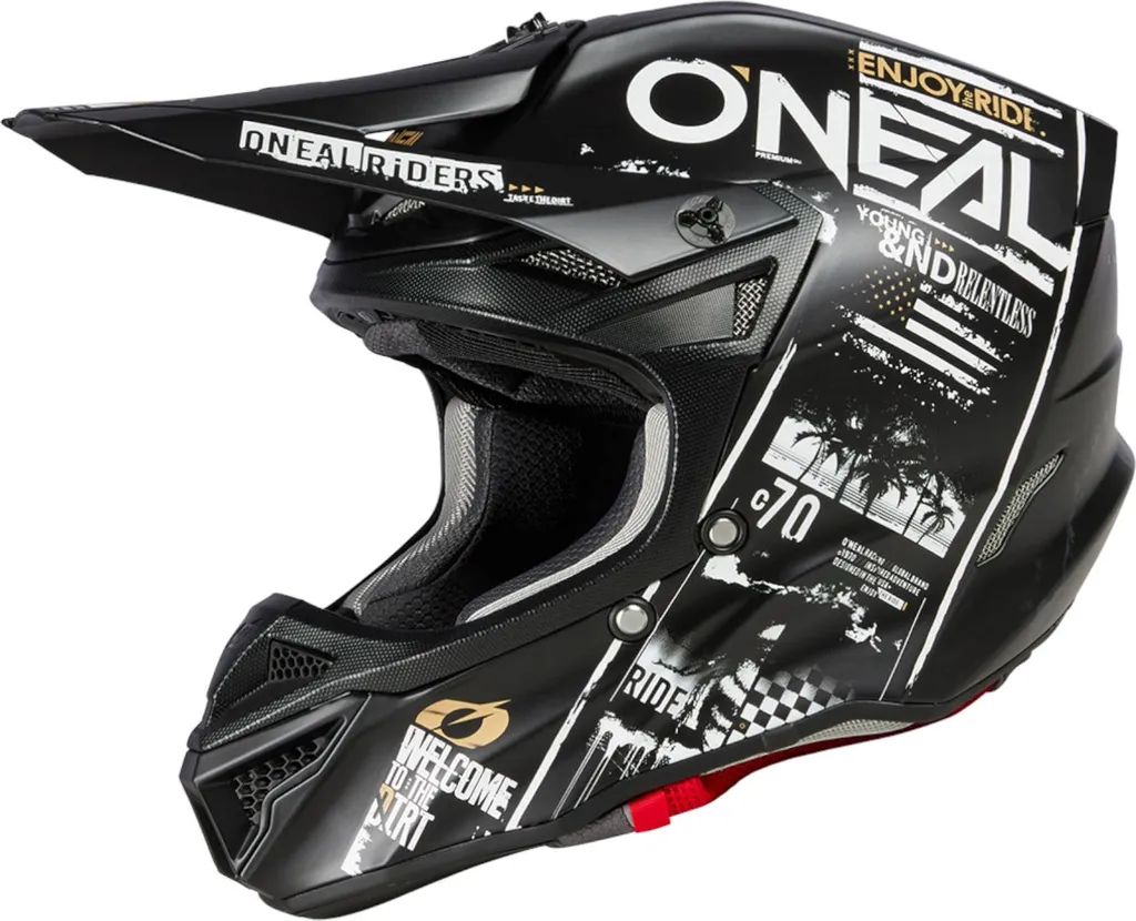 Casque Enduro et Quad 5SRS ATTACK Polyacrylite Noir Blanc - 64 cm