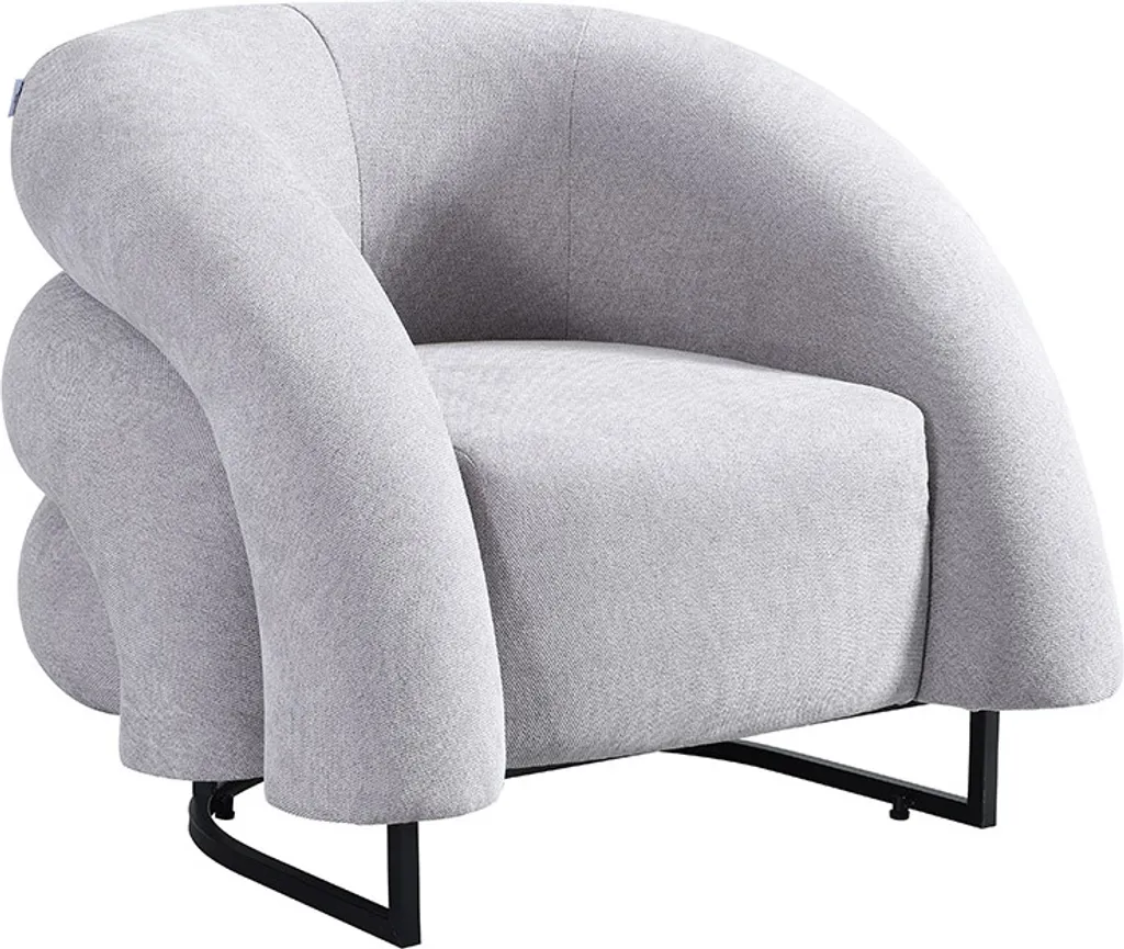 Fauteuil TV et Lecture en Velours Gris - Confort Optimal pour votre Salon