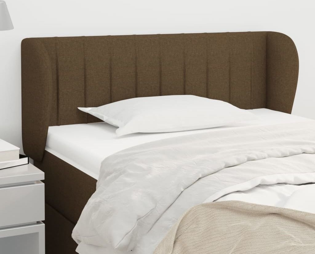 The Living Store Kopfteil mit Ohren Dunkelbraun 83x23x78/88 cm Stoff