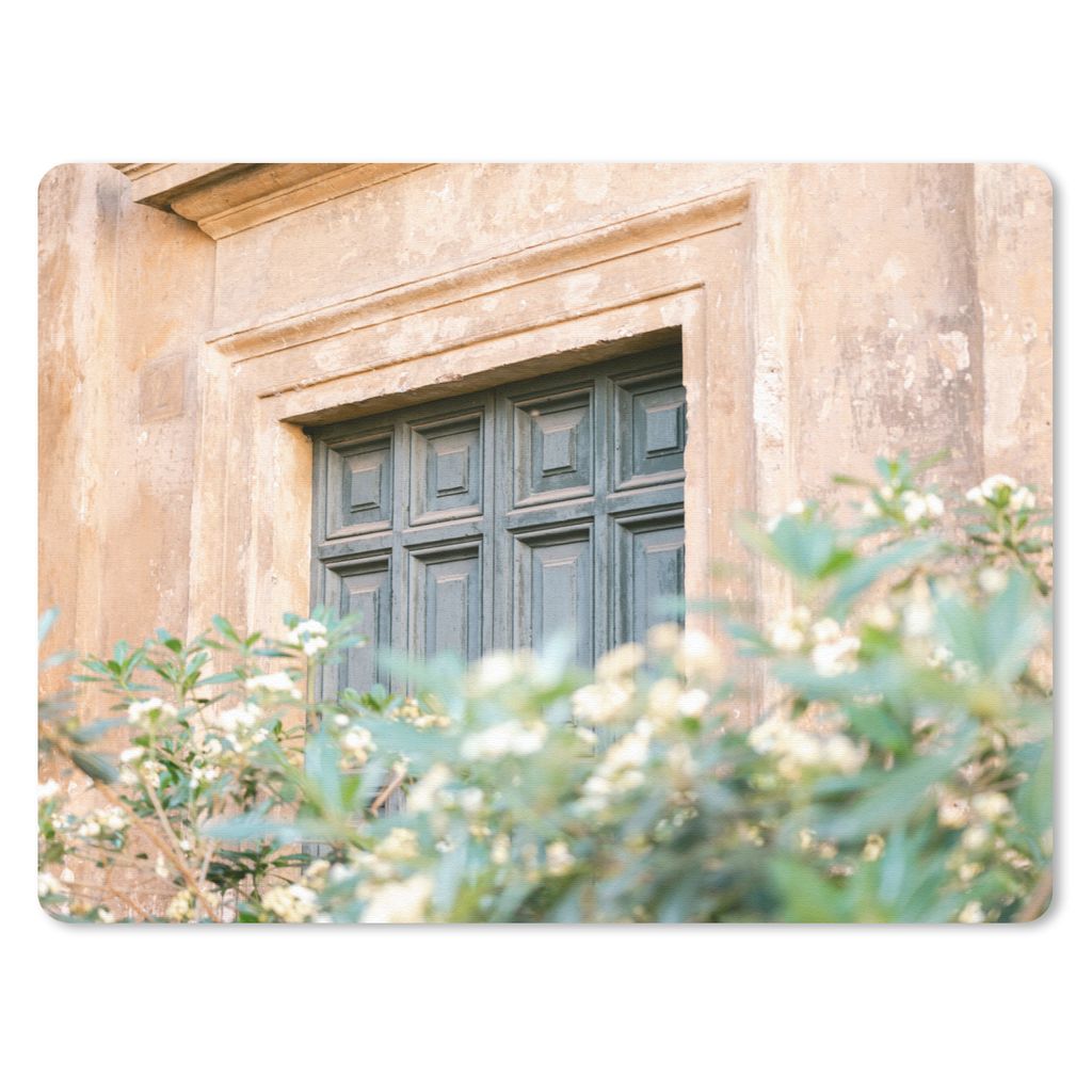 MuchoWow Mauspad Mousepad Architektur - Tür - Blumen - Grün - Vintage 40x30 cm - Mousepads - Maus Mat - Pad - Mausunterlage - Anti Rutsch