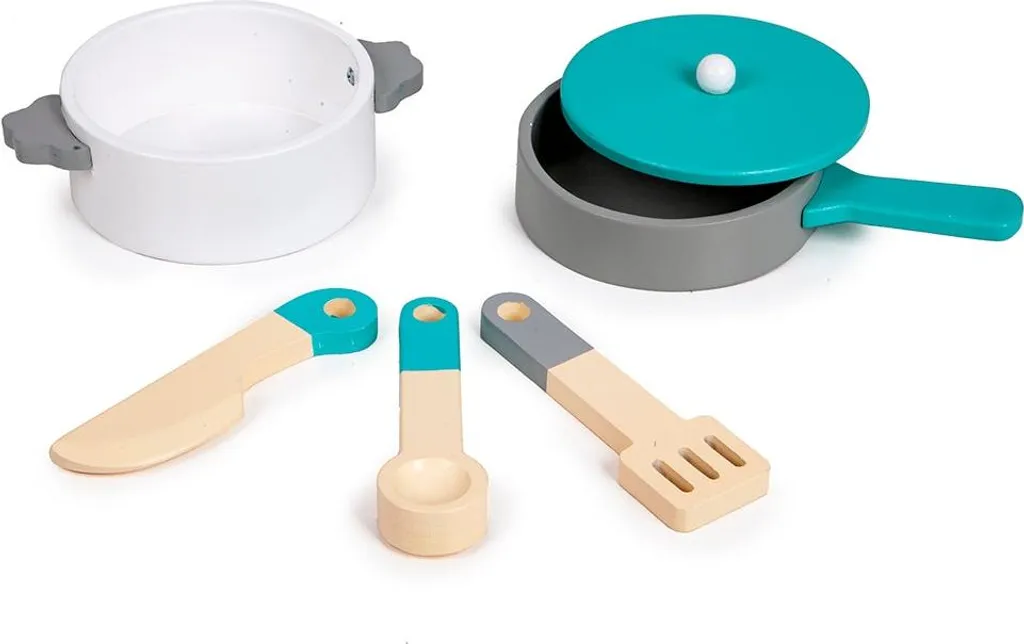 Cuisine enfant bois blanc ECOTOYS : modèle géant avec finitions réalistes - 6