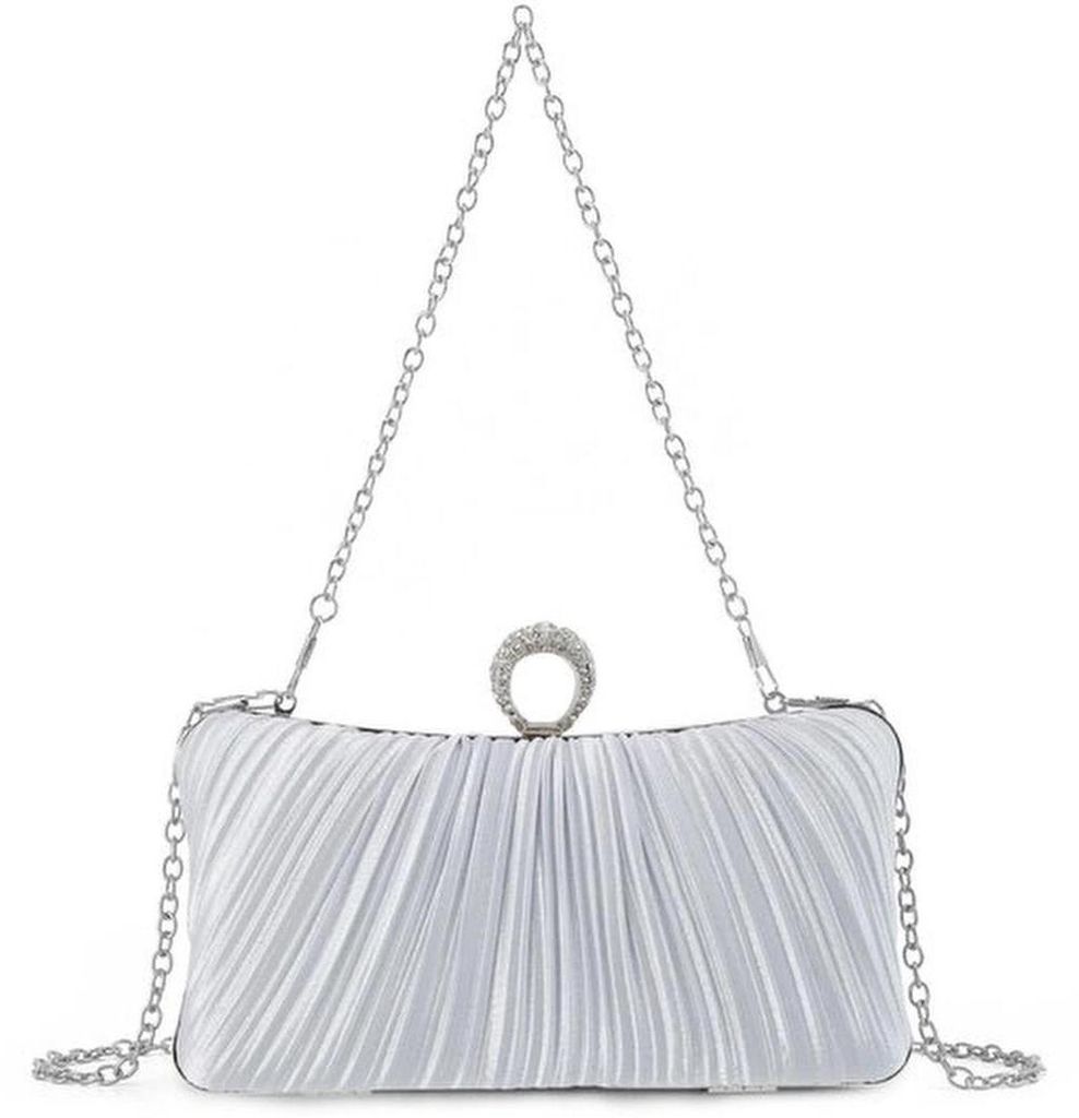 Satijnclutch mit Schultergurt für Hochzeit und Party