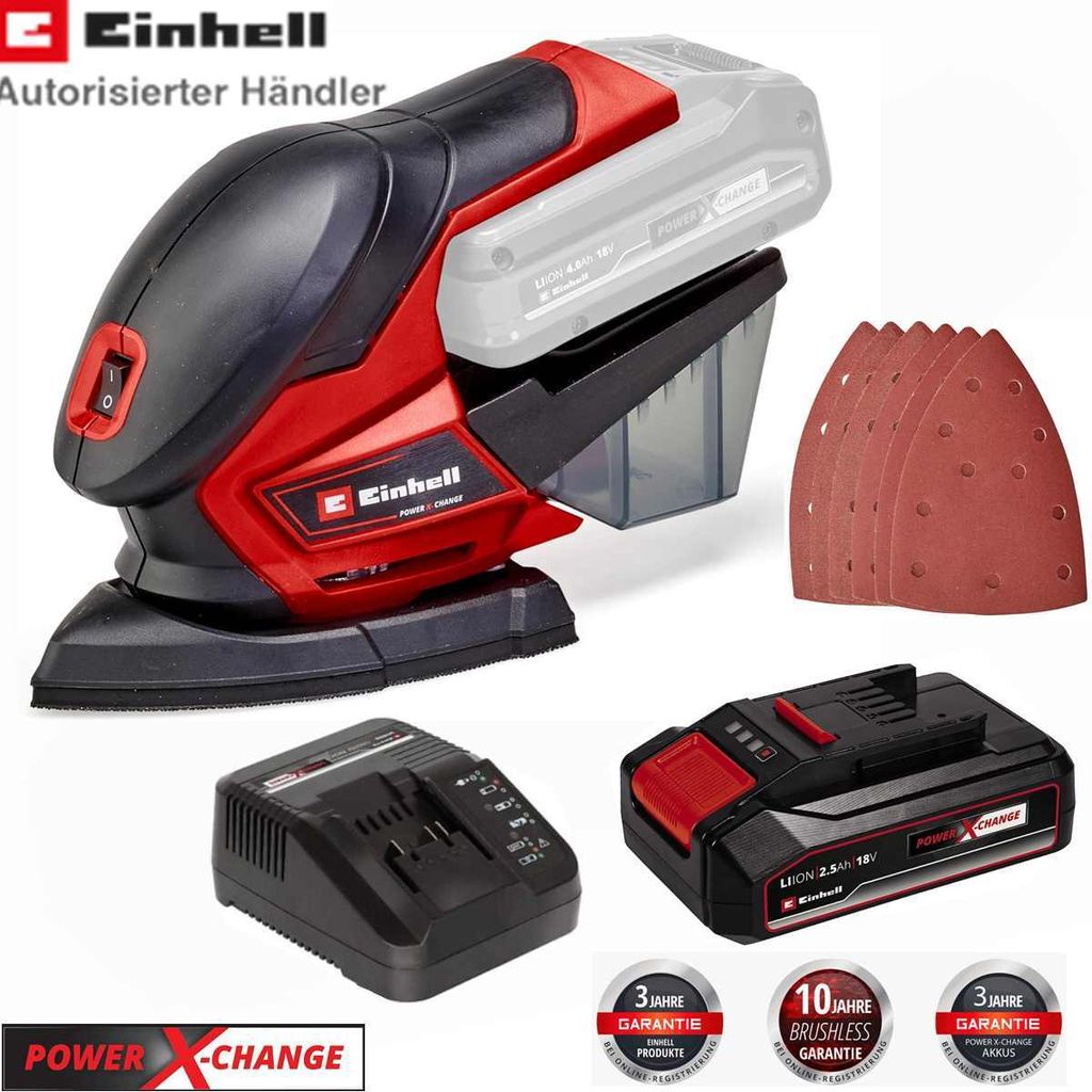 Einhell Akku-Schwingschleifer TC-OS 18/187 Li mit Akku 2,5 Produktbild 