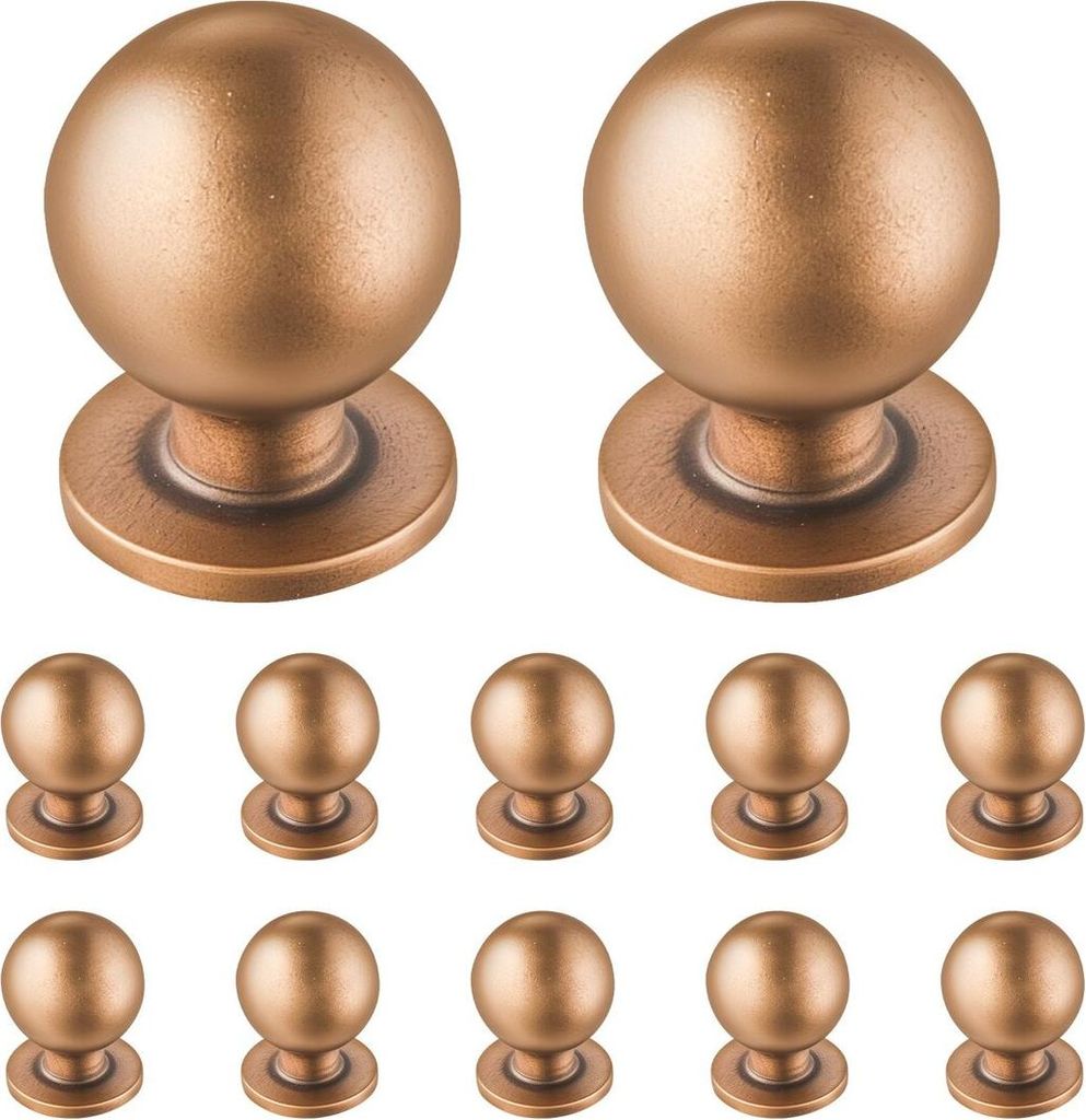 Cabinet Knobs, 12 Pack, 25 mm Zinc Alloy Drawer Pulls Door Handles, Round Kitchen Dresser Solid Knobs Cupboard Hardware with Screws for Bathroom Cl...