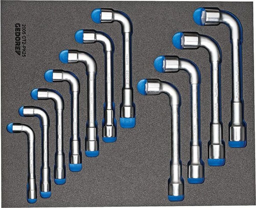 GEDORE 2005 CT2-25PK Doppelsteckschlüssel-Satz in Check-Tool-Modul, 11-teilig, 2841851