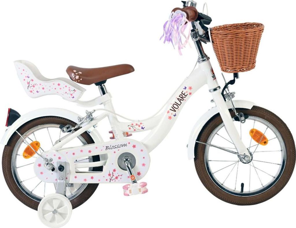 Volare Blossom Kinderfahrrad - Mädchen - 14 Zoll - Weiß - Produktbild 