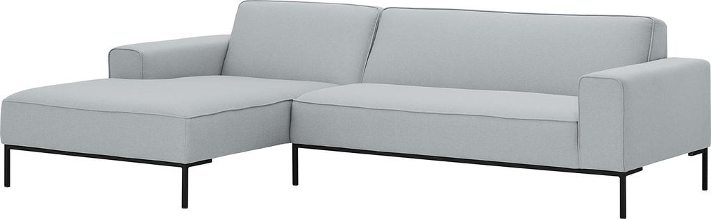 home24 Ecksofa mit Longchair - Webstoff