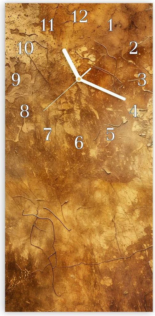 Wanduhr aus Glas mit Motiv Verwitterter Putz- 30 x 60 cm - inkl. Aufhängesystem