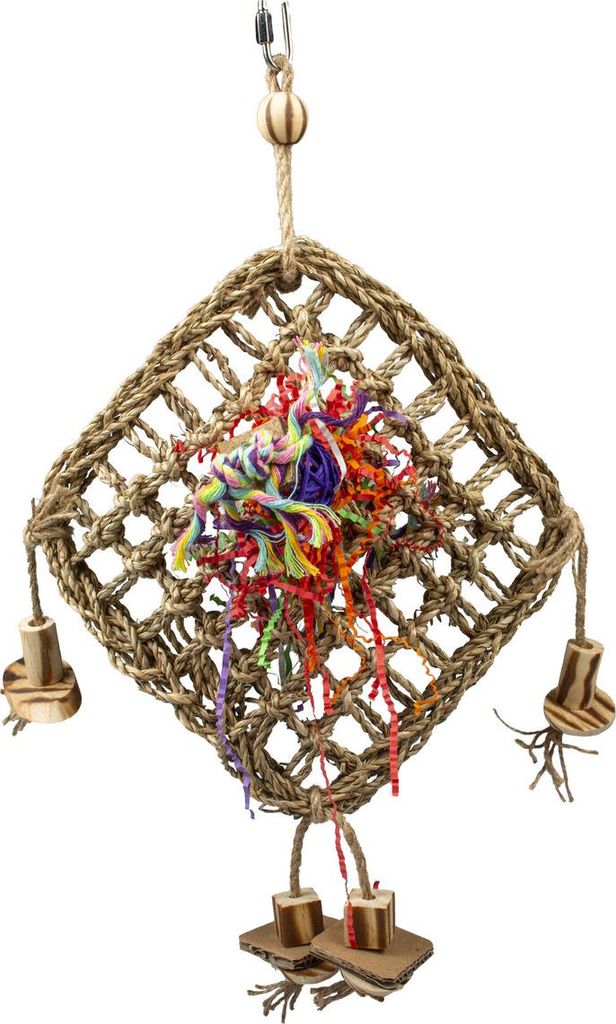 Duvo+ Seegras Kletternetz mit Holzklötzen
