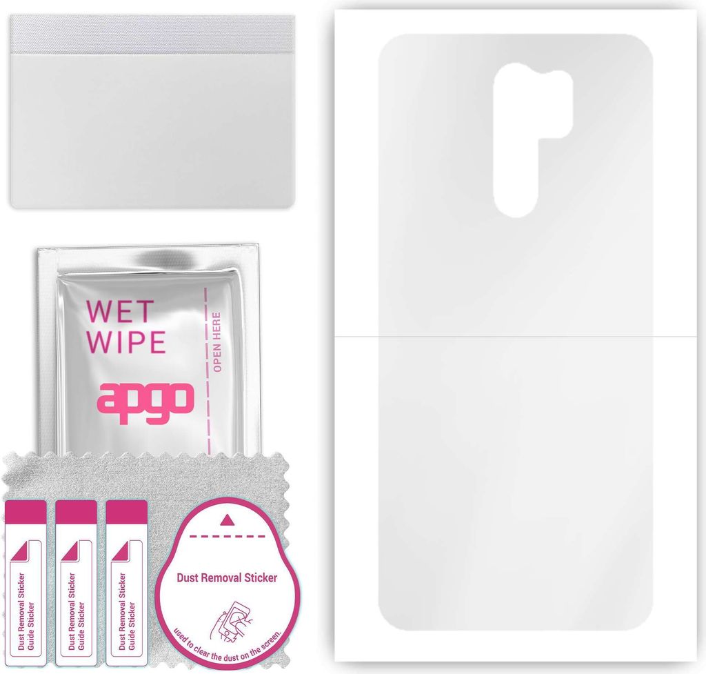 apgo Rückseite Schutzfolie, klar, kompatibel mit Xiaomi Redmi 9, Hinten Hydrogel-Displayschutzfolie mit Positionierhilfe, kratzfest, einfache Montage