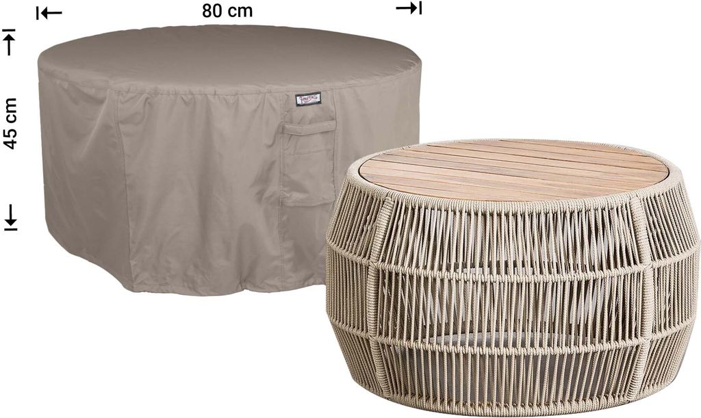 Raffles Covers Hülle für runden Tisch Ø 80 H: 45 cm | Atmungsaktiv | Wasserdicht | UV-beständig | Doppelnähte | Elastischer Kordelzug - Farbe:...