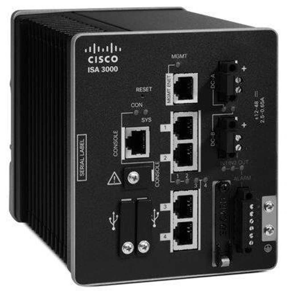 Cisco Industrial Security Appliance 3000 - Switch - L3 - managed - 4 x 10/100/1000 - an DIN-Schiene montierbar - Gleichstrom - TAA-konform