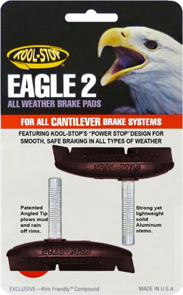 Kool-Stop Bremsschuhe C2 Eagle 2 Cantilever, L=64,1mm asymm., für Rigida CSS-Felgen, schwarz