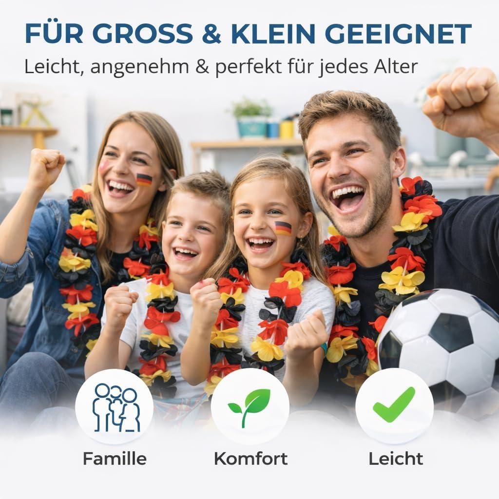 3er Blumenkette Fanartikel Deutschland WM 2026 – extra lang Produktbild 