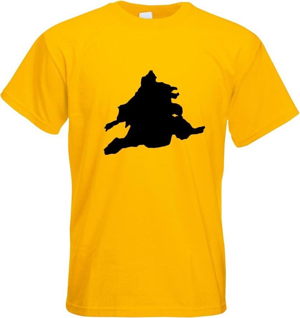 Kiwistar - T-Shirt - gelb - Walchensee - Deutschland - See Motiv Bedruckt Funshirt Design Print - mit Motiv Bedruckt - Funshirt Design - Sport - Fr...