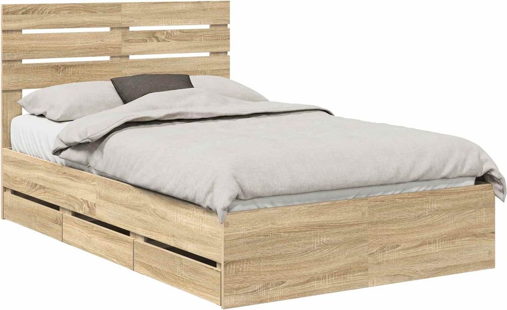 Bettrahmen Sonoma-Eiche 120 x 200 cm Ingenieurs Holz
